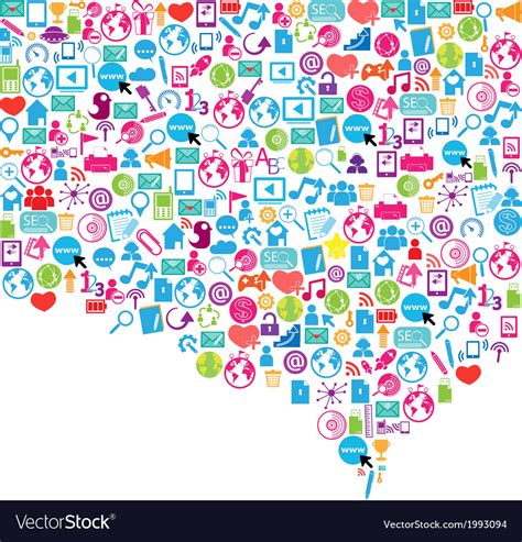 Avoiding negative influence in the organization. Social network background with media icons Vector Image