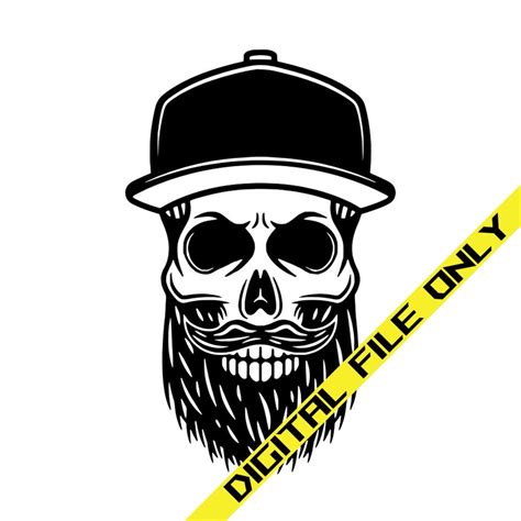 Skull Beard Hipster Svg Cutting File For Use With Silhouette Etsy