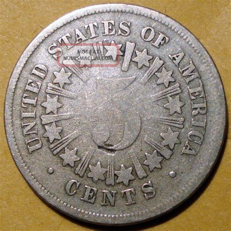 1867 Shield Nickel With Rays Variety 1 Shield 5c