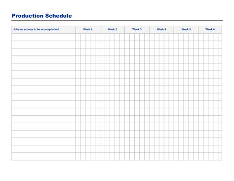 Production Schedule Sample Template Cards Design Templates