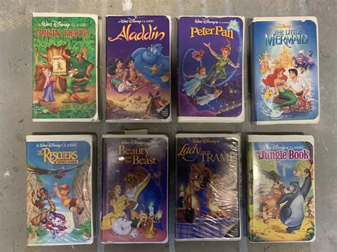Classic Walt Disney VHS Tapes From The Collectible Black