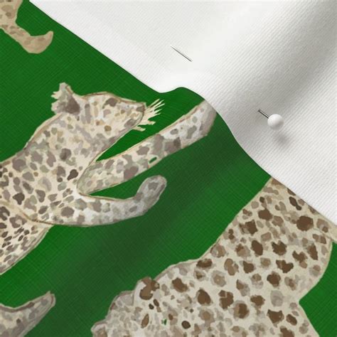Leopard Parade Green Fabric Spoonflower