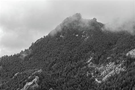 Foggy Mountain Top In Black And White Photograph By Michael Putthoff
