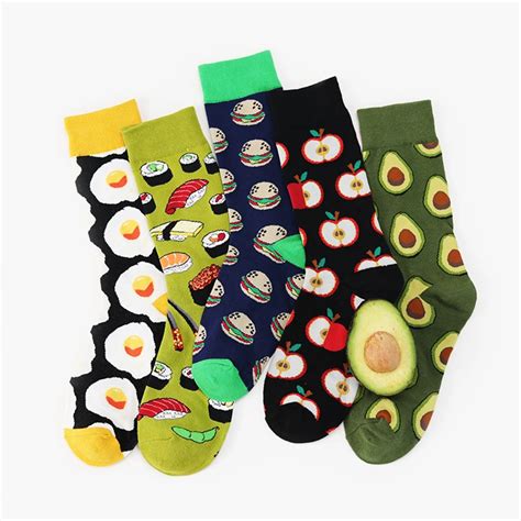 Women Cute 3d Fruit Happy Socks Avocado Apple Cherry Crew Sock Men Funny Art Cotton Soft Socks