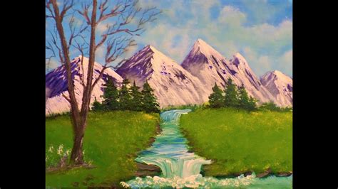 Step By Step Simple Snowy Mountain Landscape Acrylic Painting For