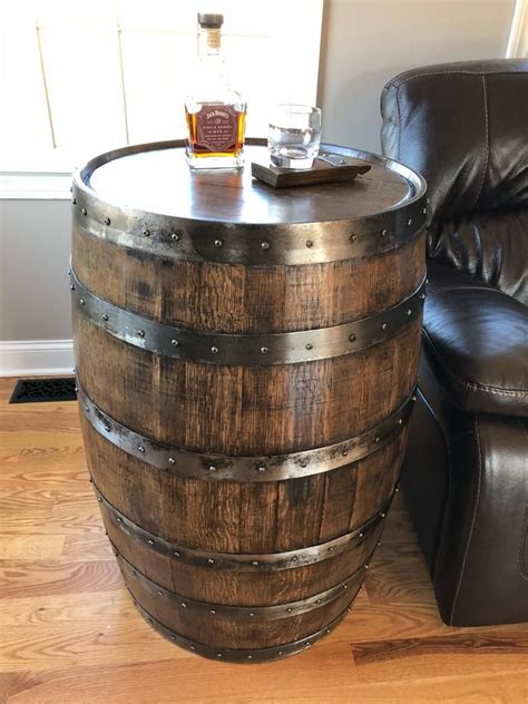 Authentic Whiskey Barrel Rustic Decor Etsy In Barrel Coffee Table Barrel Coffee Wine