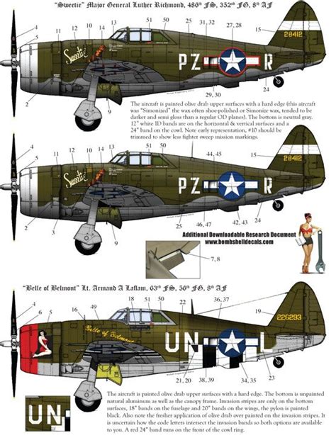 Bombshell Decals High Quality Decals For Scale Aircraft Modeling