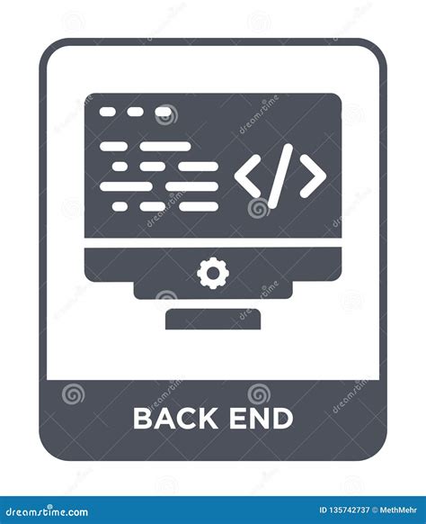Back End Icon In Trendy Design Style Back End Icon Isolated On White