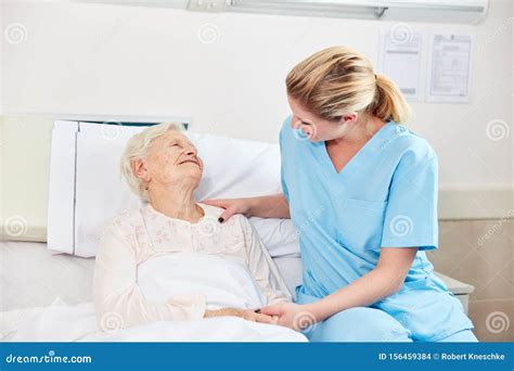 Nursing Home Care For Bedridden Senior Stock Photo Image Of Trust