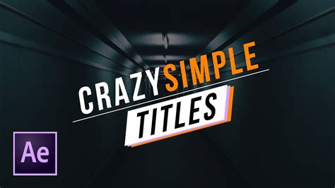 Quickly Create Simple Titles For Your Video After Effects Tutorial Youtube