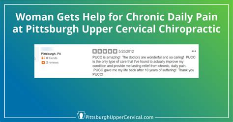 Woman Gets Help For Chronic Daily Pain At Pittsburgh Upper Cervical