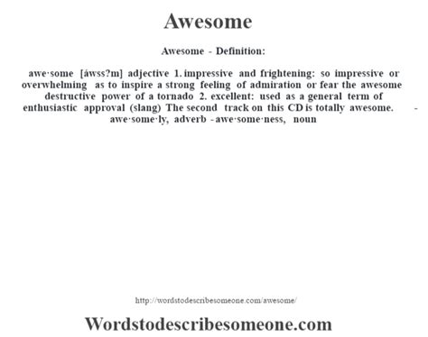 Awesome Definition Awesome Meaning Words To Describe Someone