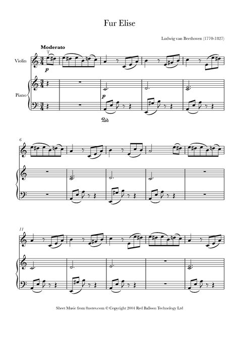 Beethoven Violin Sheet Music