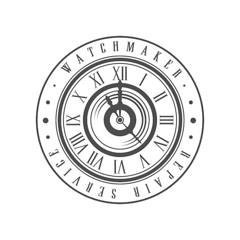 Premium Vector Watchmaker Repair Service Logo Monochrome Vintage