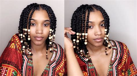Mini Twists And Beads Natural Hair Style Youtube