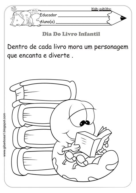 Blog Professor Zezinho Dia Do Livro Infantil Para Colorir