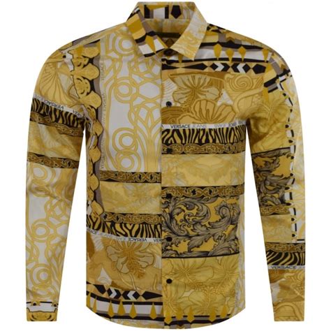 Versace Jeans Gold And White Print Shirt Men From Brother2brother Uk