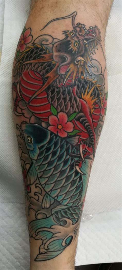 Check spelling or type a new query. Japanese traditional dragon coy fish tattoo Artwork done ...
