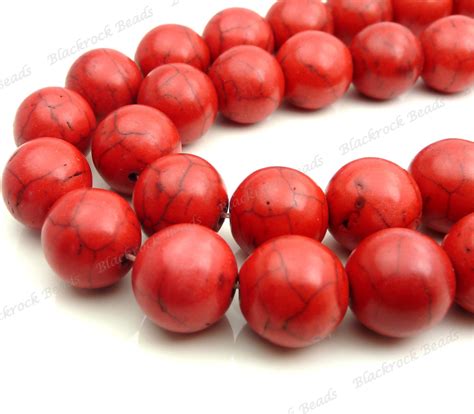 Mm Red Magnesite Gemstone Beads Inch Strand Round Etsy