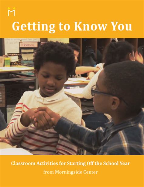 GETTING TO KNOW YOU: Classroom Activities for Starting Off the School ...