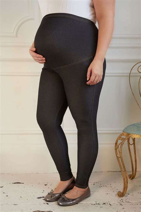 Bump It Up Maternity Black Jeggings With Comfort Panel Plus Size 16 To 36