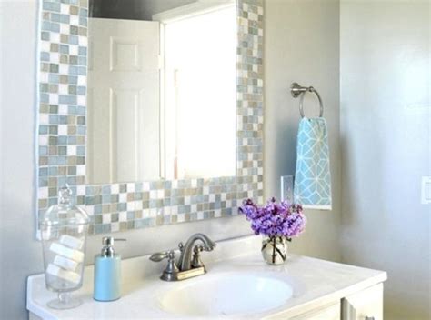 Diy Bathroom Ideas Easy Mirror Makeover And Mirror Mosaic