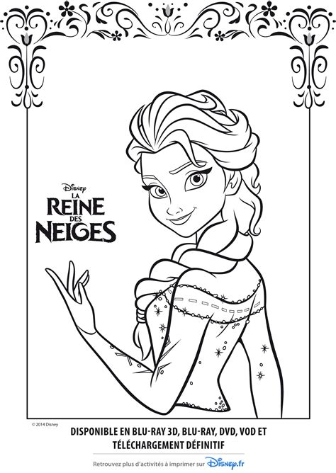 Coloriage Officiel De La Reine Des Neiges Elsa La Reine Des Neiges