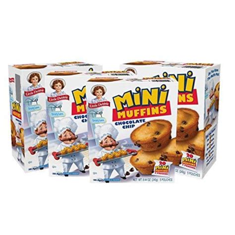 Little Debbie Chocolate Chip Mini Muffins 20 Travel Pouches Of Bite Size Muffins Baked With