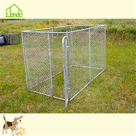 Lucky dog 10'x10' chainlink boxed kennel assembly. Silver outdoor large metal chain link dog kennel China ...