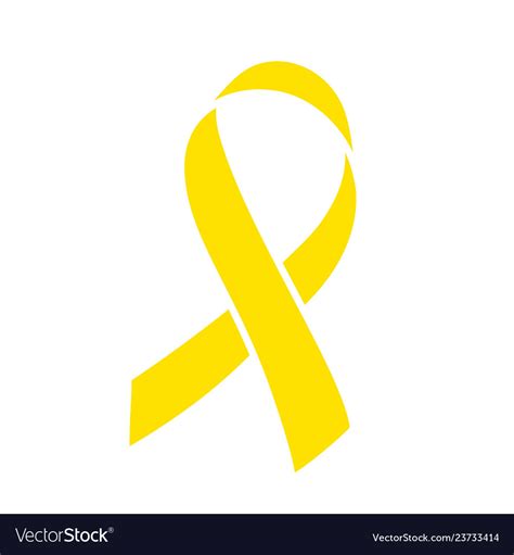 Yellow Ribbon World Childhood Cancer Awareness Vector Image