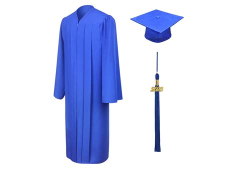 Matte Royal Blue Graduation Cap Gown And Tassel Etsy