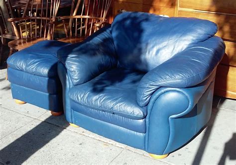 Admirable navy blue leather and black solid wood leg blue. UHURU FURNITURE & COLLECTIBLES: SOLD #3166 Blue Leather ...
