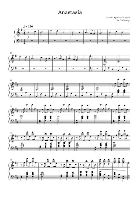 Anastasia Sheet Music For Piano Solo