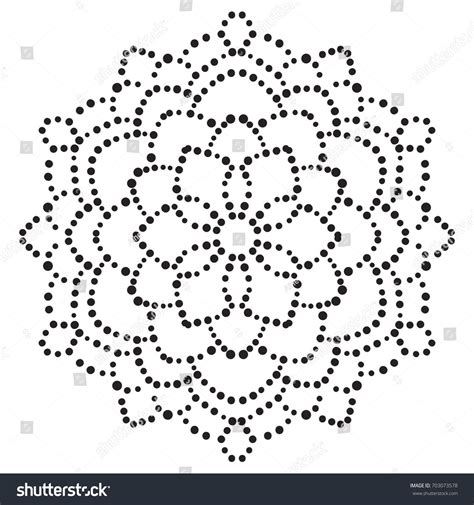 Black Dotted Flower Mandala Decorative Element Stock Vector Royalty