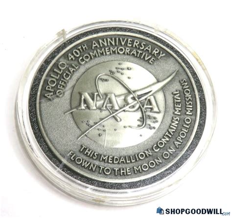 Nasa Apollo 40th Anniversary Commemorative Medallion
