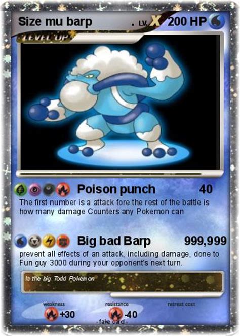 For boys and girls, kids and adults, teenagers and toddlers, preschoolers and older kids at school. Pokémon Size mu barp - Poison punch - My Pokemon Card