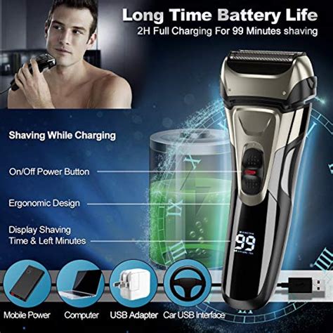 Vifycim Electric Shavers For Men Mens Electric Razor Wet Dry Man Foil Shaver Waterproof