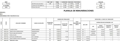 Descargar Plantilla Excel Planilla De Remuneraciones Básico