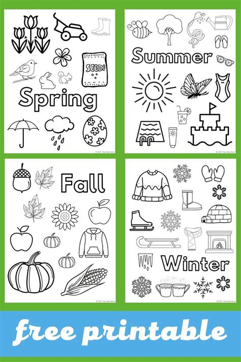 Free Four Seasons Coloring Pages To Learn About Weather Hey Kelly