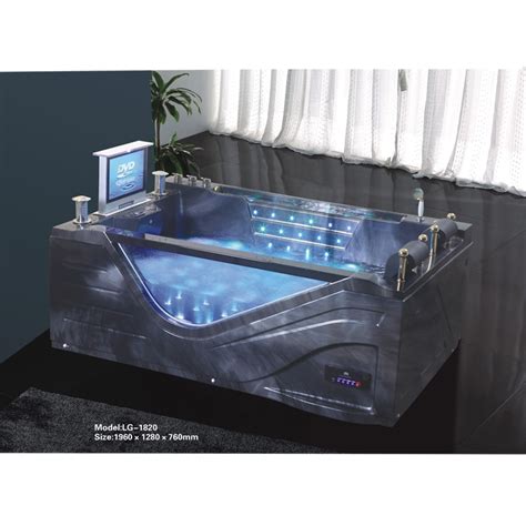 Luxurious Clear Glass Sexy Video Massage Bathtub With Led Light And Seat On