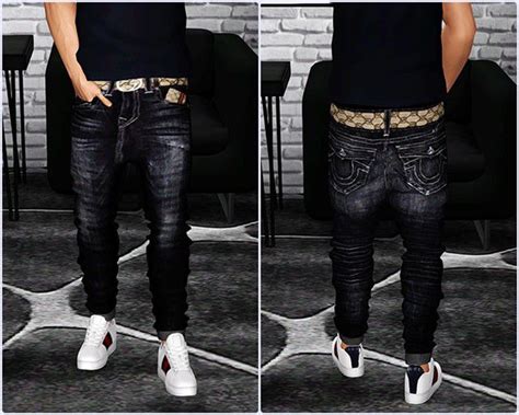 Am Cuffed Jeans By Thepopupshop Одежда Симс 4 Максис