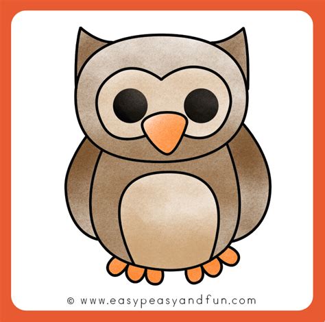 How To Draw A Cartoon Owl Step By Step For Kids