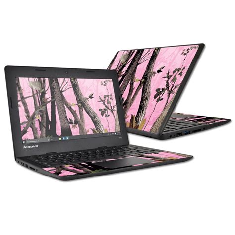 Skin Decal Wrap For Lenovo 100s Chromebook Pink Tree Camo