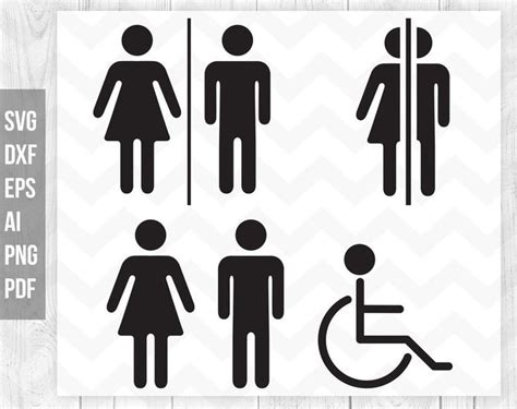 Restroom Sign Svg Bathroom Svg Toilet Door Sticker Restroom Etsy