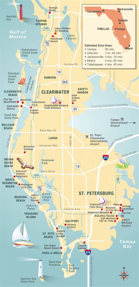 Map Of Florida Showing Tampa And Clearwater Printable Maps