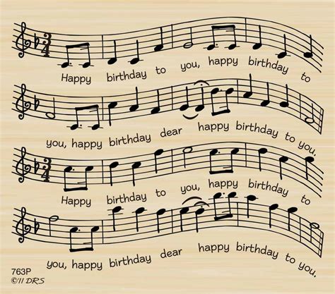 Birthday Sheet Music 763p Drs Designs