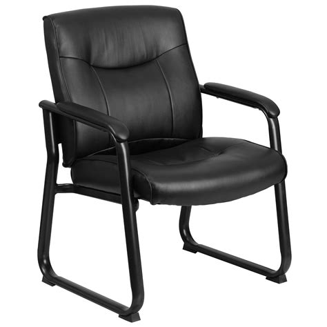 A Line Furniture Teom Big And Tall Black Leather Executive Side Chair