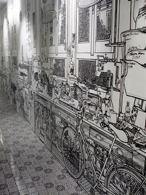 Amazing Marker Drawn Wall Murals By Charlotte Mann Wall Drawings