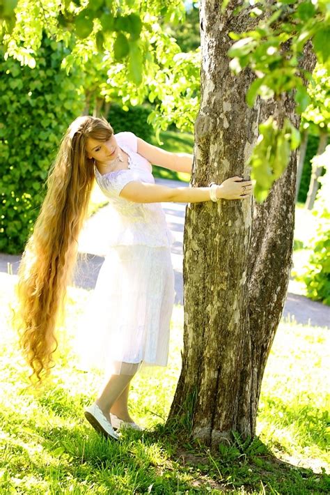 Older women with very long hair can easily hide those white threads by opting for a platinum blonde color. A beautiful young lady with extraordinary long hair ...