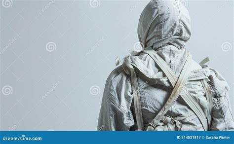 Bound Resilience: Portrait of Strength Amidst Adversity Stock Image